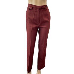 Vintage Boobie Brooks High-Waisted Straight Leg Burgundy Trousers Pants Women 26